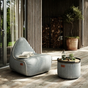 SACKit Lounge Stuhl mit Pouf COBANA sandfarben | 96x80x70cm