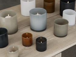 Blomus Windlicht SAGA S blaugrau | 8,3x8,5 cm