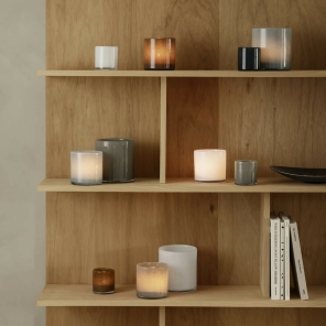 Blomus Windlicht SAGA M blaugrau | 12x12 cm