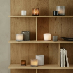 Blomus Windlicht SAGA M blaugrau | 12x12 cm