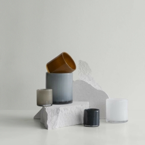 Blomus Windlicht SAGA L blaugrau | 15x16 cm