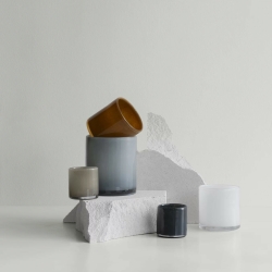 Blomus Windlicht SAGA L blaugrau | 15x16 cm