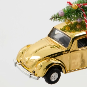 House Doctor Dekoration MINI xMAS CAR gold | 3,5x5x8,5 cm