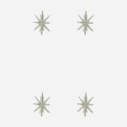 House Doctor Ornamente 4er Set SPIKE silber klein glitzer | Ø 7,5 cm