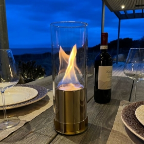 TOMMRE Laterne KOTTE + SPIRA Ethanol Lampe Messing | Ø28x31cm