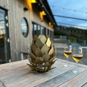 TOMMRE Laterne KOTTE + SPIRA Ethanol Lampe Messing | Ø28x31cm