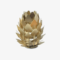 TOMMRE Laterne KOTTE + SPIRA Ethanol Lampe Messing | Ø28x31cm