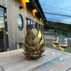 TOMMRE Laterne KOTTE + SPIRA Ethanol Lampe Messing | Ø28x31cm