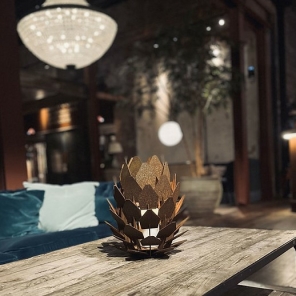 TOMMRE Laterne KOTTE + SPIRA Ethanol Lampe corten | Ø28x31cm