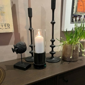 TOMMRE Ethanol Lampe SPIRA Messing schwarz | Ø10x30cm