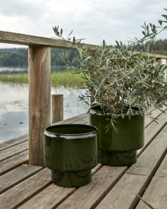 House Doctor Pflanzengefäß PILE grün