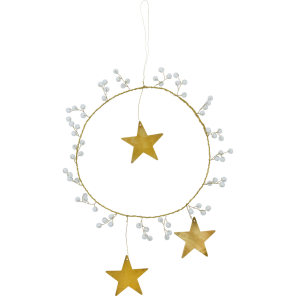 House Doctor Ornament Ring STAR weiß messing |...