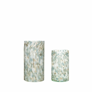 Hübsch Vase LIBRA weiß salbei gold 2er Set |...