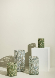 Hübsch Vase LIBRA weiß salbei gold 2er Set |...