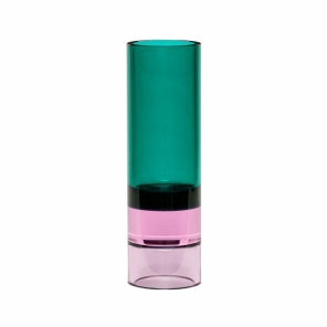 Hübsch Vase Teelichthalter ASTRO grün pink |...