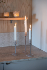 Storefactory Kerzenständer ERSTAD M greige | Ø9x21cm