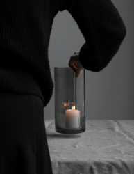 Storefactory Vase Laterne RAMSJÖ S Glas grau | Ø12x25cm