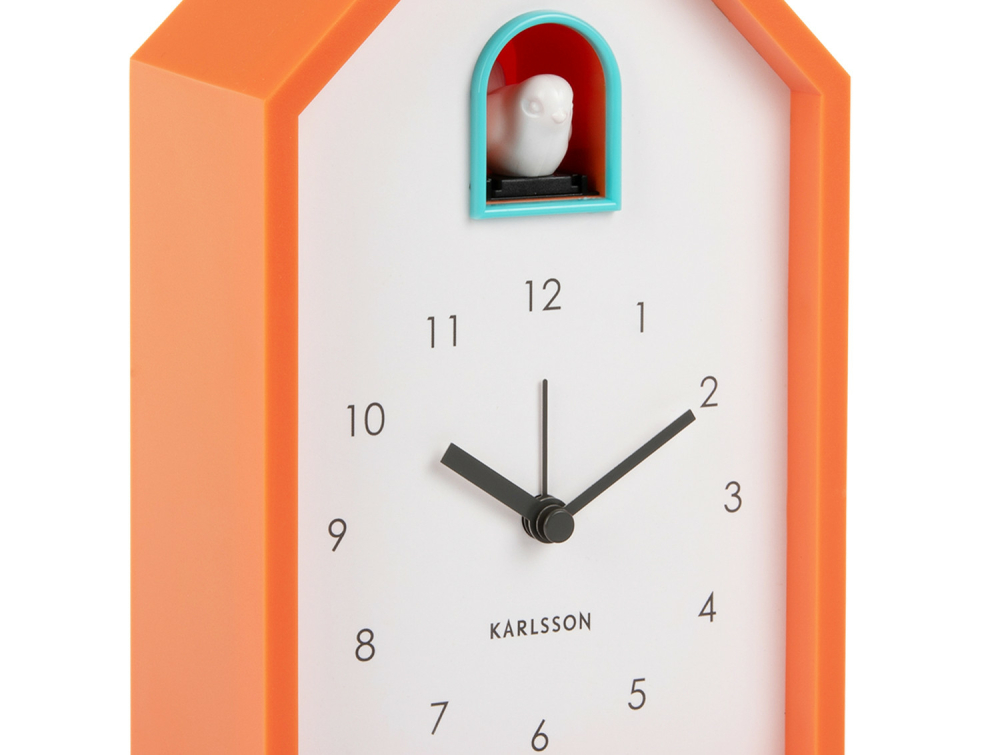 Karlsson Kuckucksuhr Wecker MODERN CUCKOO bright orange 6x12x20 cm