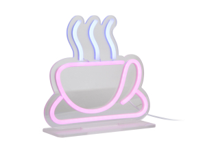 Leitmotiv Neonlicht COFFEE blau rosa | 22x21 cm