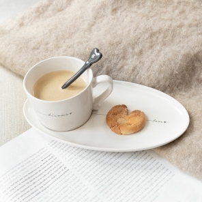 Bastion Collections Tasse BISOUS weiß | 10x8x7cm