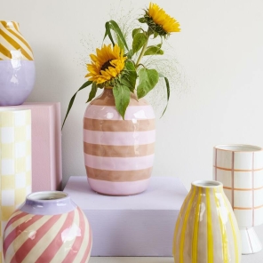 Kersten Vase STRIPES rosa | Ø16cm