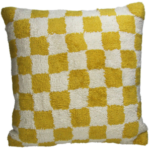 Kersten Kissen CHECKER gelb creme | 50x50cm