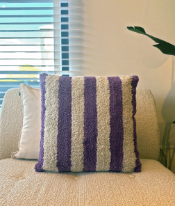 Kersten Kissen STRIPES lila creme | 45x45cm