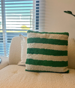 Kersten Kissen STRIPES grün creme | 45x45cm