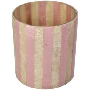 Kersten Kerzenhalter STRIPES rosa creme | Ø10x12cm