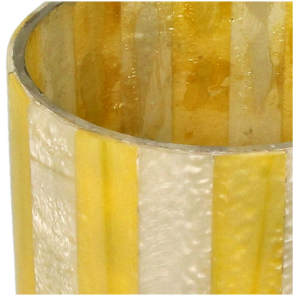 Kersten Kerzenhalter STRIPES gelb creme | Ø10x12cm