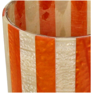 Kersten Kerzenhalter STRIPES orange creme | Ø10x12cm