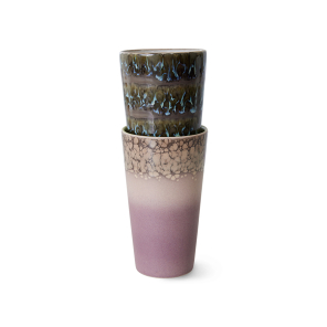 HKliving Becher FOREST Latte Mug 70s bunt 2er Set |...
