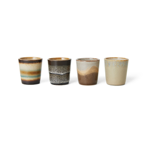 HKliving Eierbecher GRANITE 70s bunt 4er Set | 4,5x4,5x5cm