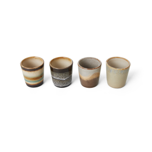 HKliving Eierbecher GRANITE 70s bunt 4er Set | 4,5x4,5x5cm