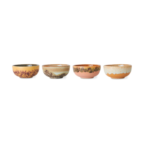 HKliving Bowls MARINE 70s XS bunt 4er Set | 8,3x8,3x8cm
