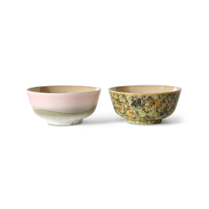HKliving Ramen Bowls ASCEND 70s bunt 2er Set | 19x19x8,5cm
