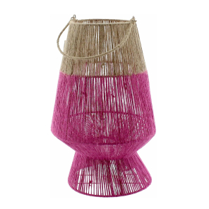 Van der Leeden Laterne PINK Jute Natur/Fuchsia | Ø...