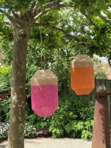 Van der Leeden Laterne PINK Jute Natur/Fuchsia | Ø 34cm H 60cm