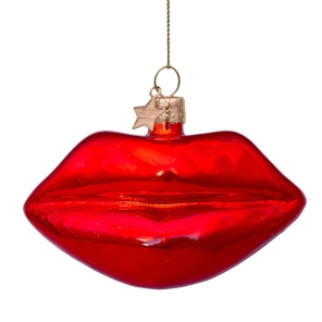 Vondels Christbaumschmuck RED LIPS rot |H 6cm