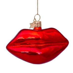 Vondels Christbaumschmuck RED LIPS rot |H 6cm