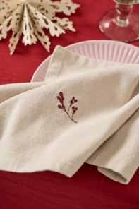 IB Laursen Serviette WINTERBEERENZWEIG leinenfarben |...