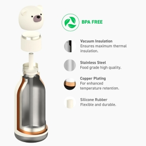 Asobu® Kindertrinkflasche BESTIE mit Strohhalm 460ml - BÄR