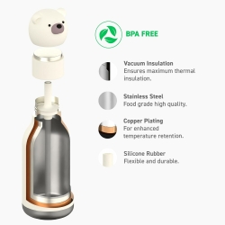 Asobu® Kindertrinkflasche BESTIE mit Strohhalm 460ml - BÄR