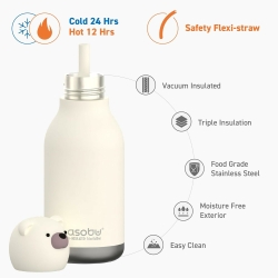 Asobu® Kindertrinkflasche BESTIE mit Strohhalm 460ml - BÄR