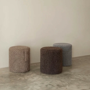 Blomus Hocker TEDDY fungi hellbraun | Ø 35x40 cm