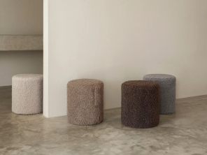 Blomus Hocker TEDDY moonbeam creme | Ø 35x40 cm