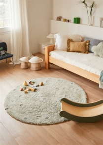 Lorena Canals waschbarer Teppich ROUND DOT Blau Salbei |...