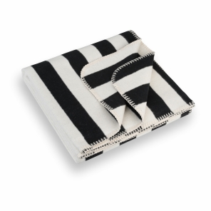 RIEMA Kuscheldecke SVEA Streifen schwarz creme | 150x200cm