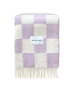 Maison Deux Kuscheldecke CHECKERBOARD flieder creme |...