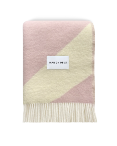Maison Deux Kuscheldecke SWIRL buttergelb rosa | 130x200cm